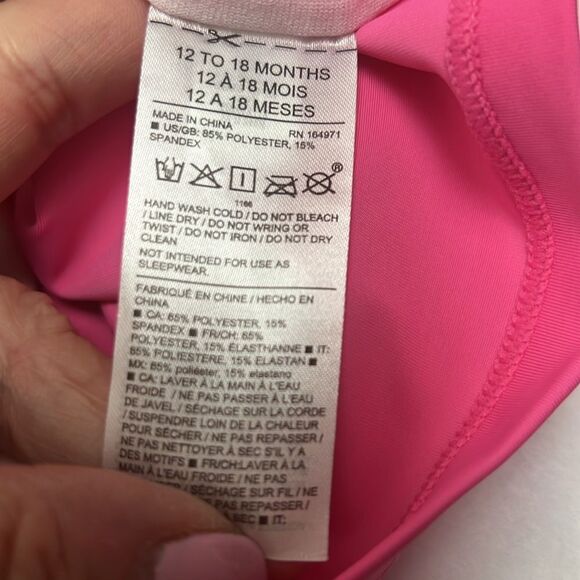 Janie and Jack 100048655 Pink Recycled Rosette Rash Guard size 12-18 m NWT - Picture 9 of 9
